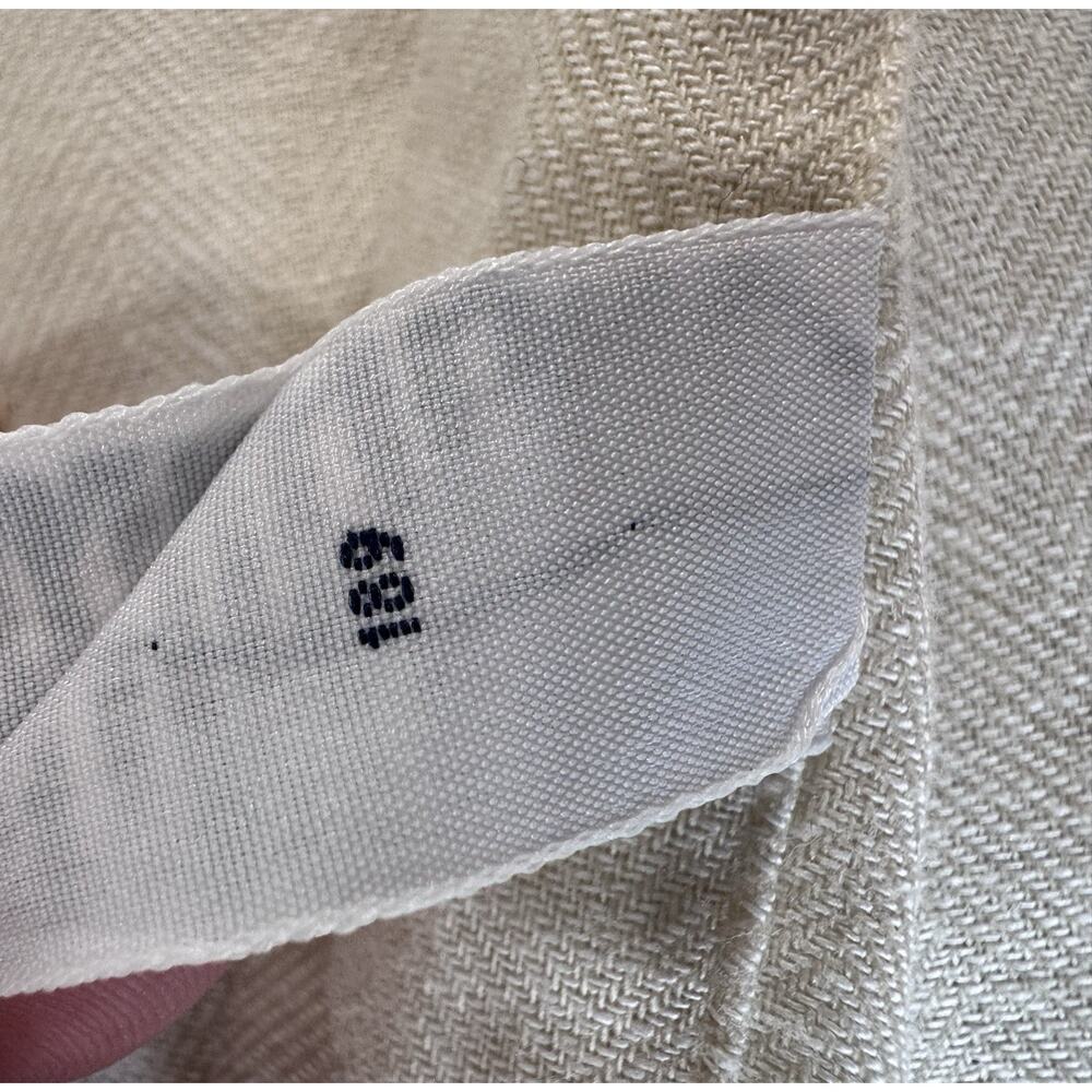 Ralph Lauren Mens XL Blake Button Down Shirt Cream Cotton Linen Relaxed Fit - Picture 8 of 14